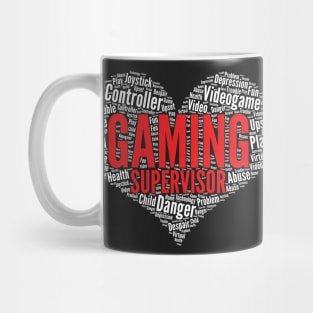 Gaming Supervisor Heart Shape Word Cloud Design design Mug